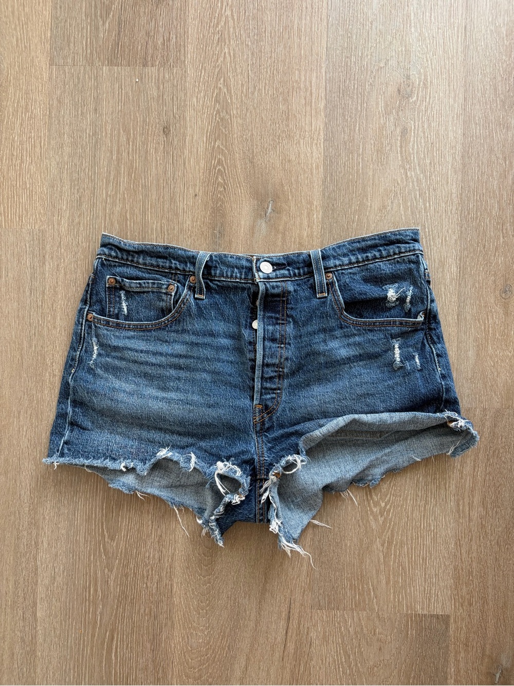 Levi High-Rise Denim Shorts - Blue